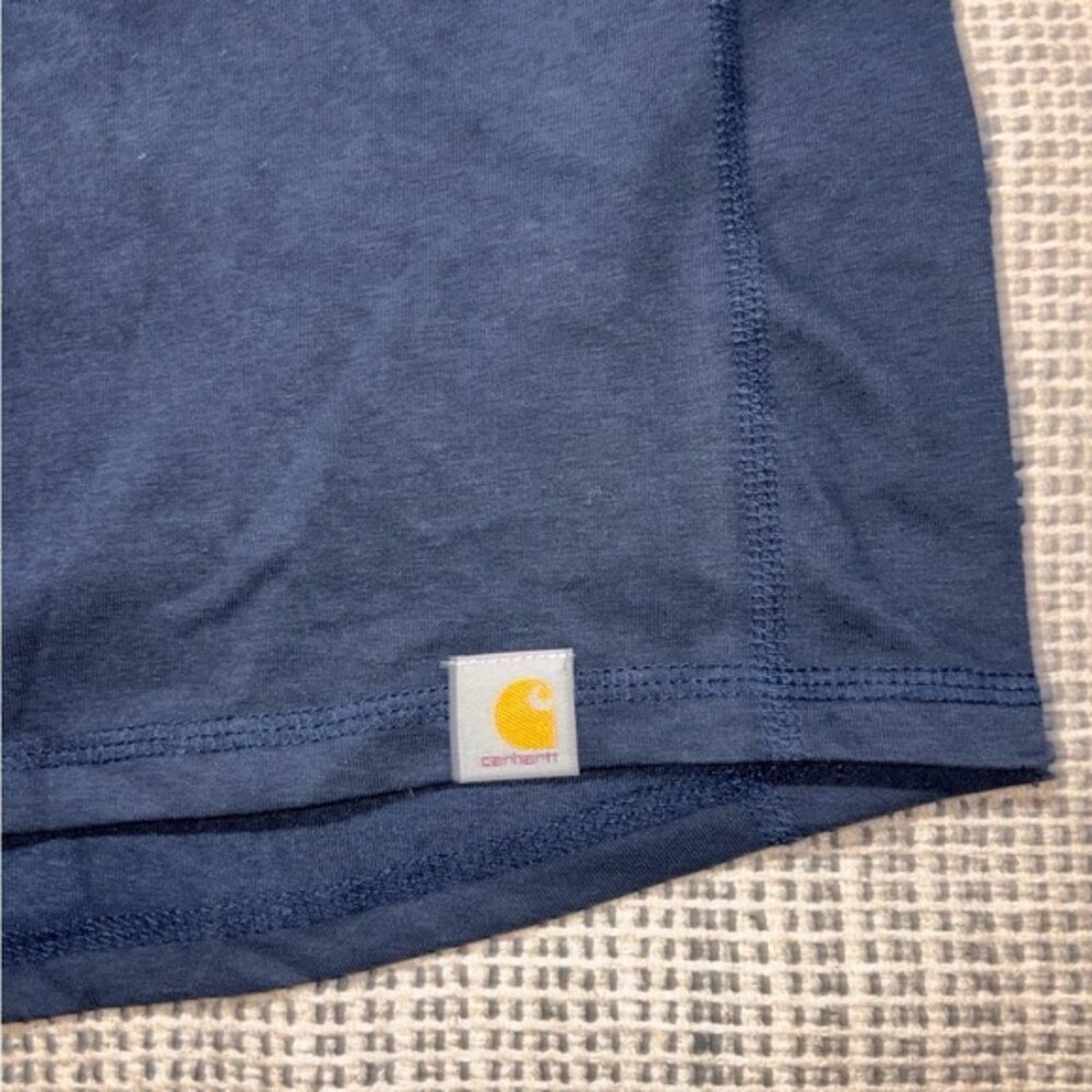 CARHARTT Men's Force Relaxed Logo Hoodie Size L In Navy - Picture 3 of 7
